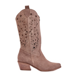 Botas de ante con un zazoo superior 3609 abierto marrón