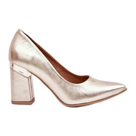 Lewski Shoes Bombas de cuero Lewski 3117 Gold Metallic dorado