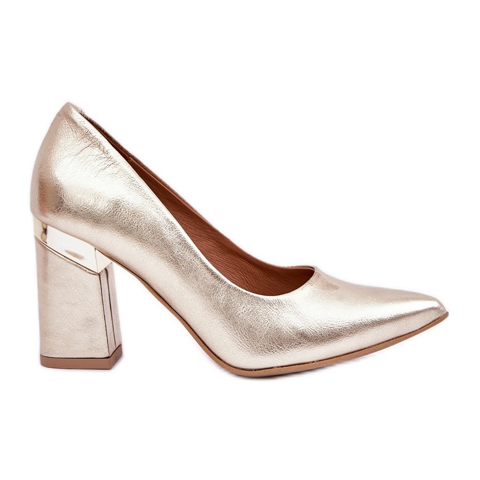 Lewski Shoes Bombas de cuero Lewski 3117 Gold Metallic dorado