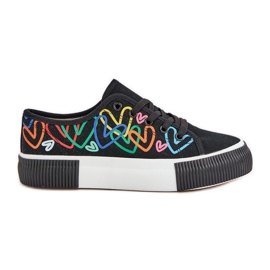 Zapatillas de deporte para mujeres en corazones negros