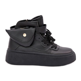 Zapatillas altas con un bolsillo en la plataforma negra negro
