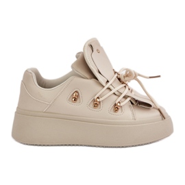 Zapatillas con Plataforma para Mujer, Beige