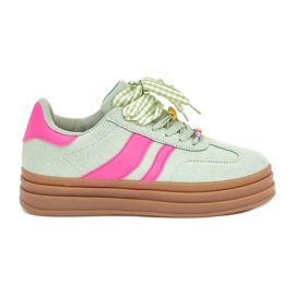 Zapatillas para mujeres con alfileres de menta verde