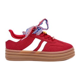 Zapatillas para mujeres con alfileres rojos