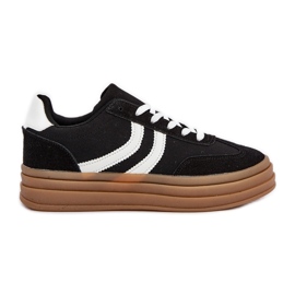 Zapatillas elegantes en la plataforma en blanco y negro