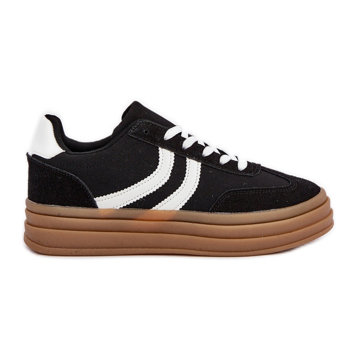 Zapatillas elegantes en la plataforma en blanco y negro