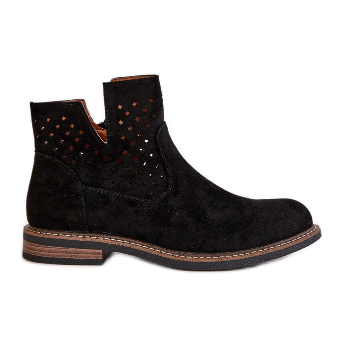 Botas de cañón plano con una parte superior superior de la parte superior de la parte superior negro