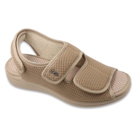 Dra. Befado Sandalias de velcro de mujer PU 077D005 beige