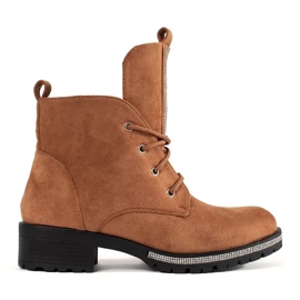 Botas con cordones marrón claro