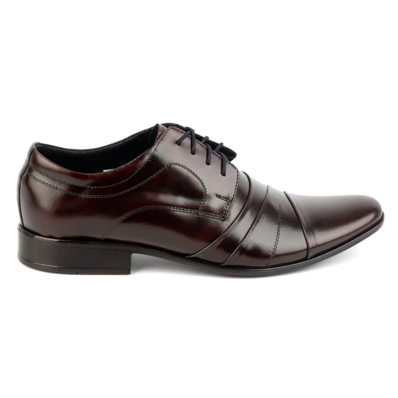 Olivier Zapatos formales de cuero para hombres 201 Borgoña rojo
