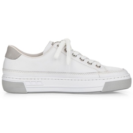 Rieker blanco L8847-80 zapatos deportivos de cuero para mujeres