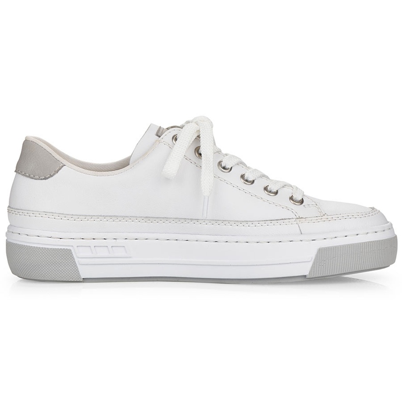 Rieker blanco L8847-80 zapatos deportivos de cuero para mujeres