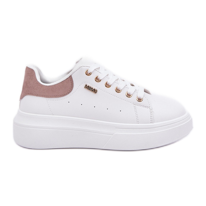 Zapatillas para mujeres en la plataforma Eco Leather White blanco