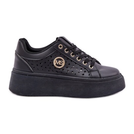 Zapatillas de zapatillas con detalles dorados negros