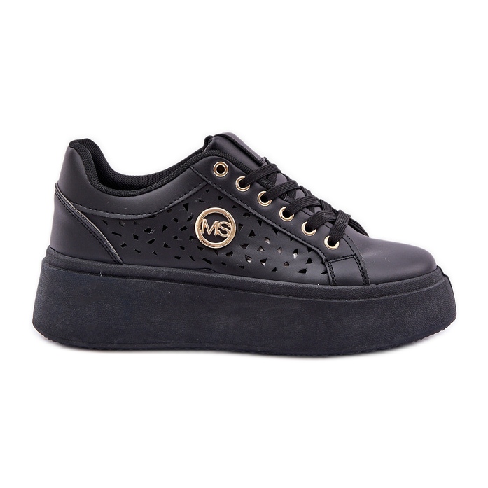 Zapatillas de zapatillas con detalles dorados negros