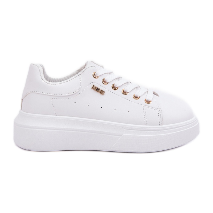 Zapatillas para mujeres en la plataforma Eco Leather White blanco