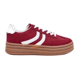 Zapatillas elegantes en la plataforma Borgoña rojo