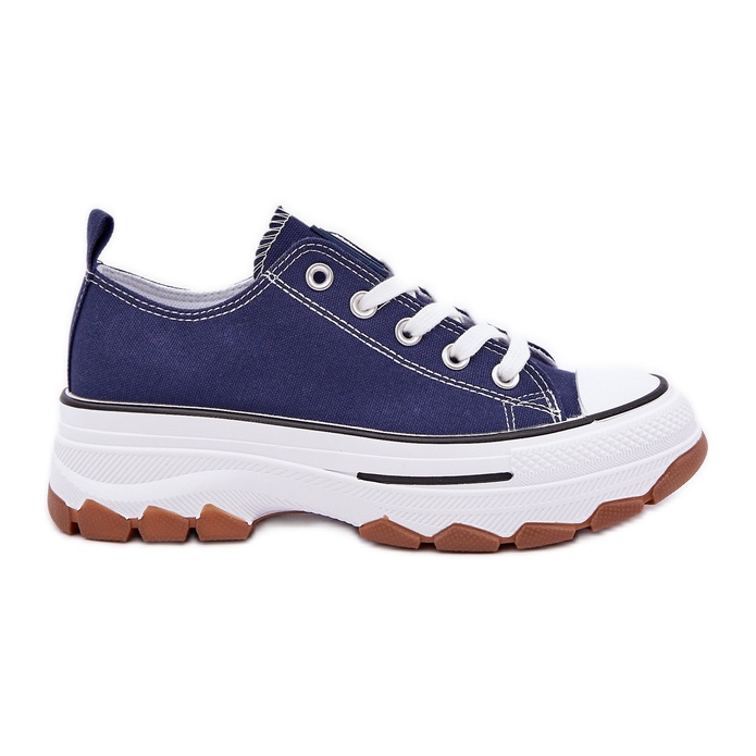 News Zapatillas de deporte para mujeres bajas en la plataforma azul marino