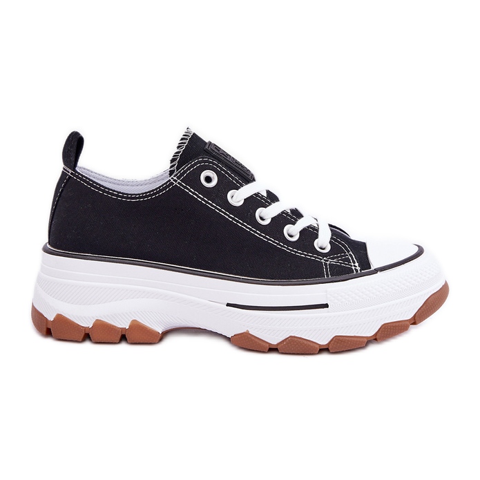News Zapatillas de deporte de mujeres bajas en la plataforma negra negro