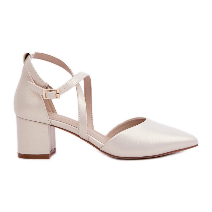 Bombas en el cuero Eco Post Sergio Leone Pearl beige