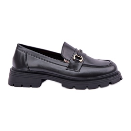 Mocasines de mujer clásicos con cuero ecológico negro