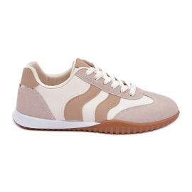 Zapatillas clásicas para mujeres con beige de cuero ecológico
