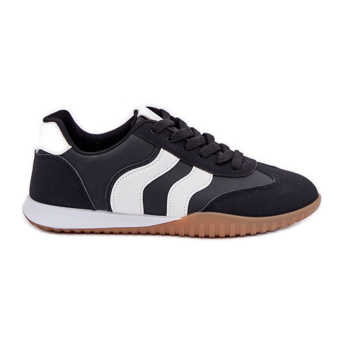 Zapatillas clásicas para mujeres con cuero de cuero ecológico negro