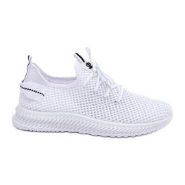 Mujeres con zapatos deportivos de malla mesh blancos