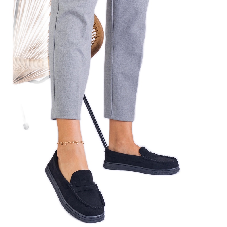 Mocasines de mujeres negras de Ekozamsz negro