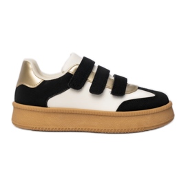 Zapatillas para mujeres con insertos metálicos en blanco y negro