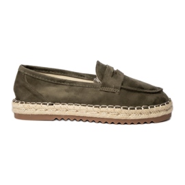 Mocasines de color verde oscuro para mujeres de mujeres