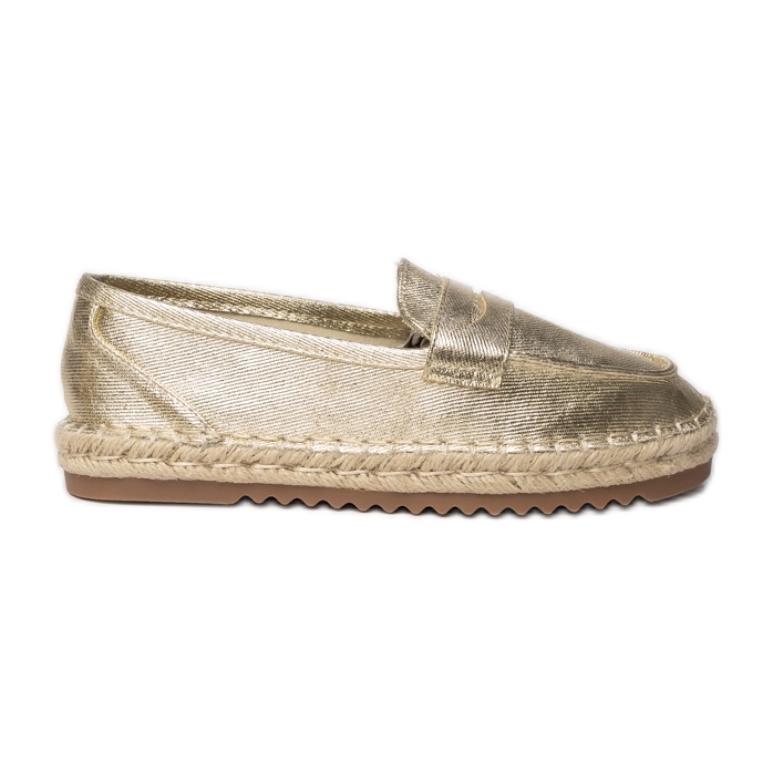 Mocasines metálicos de oro de las mujeres de las mujeres dorado