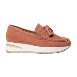 Mocasines con flecos rosados ​​para mujeres