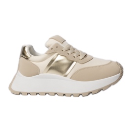 Zapatillas de deporte deportivo beige femenino