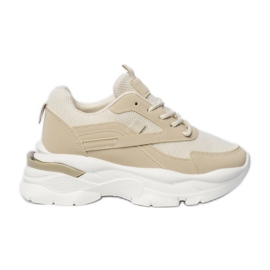 Zapatillas de deporte deportivo beige femenino