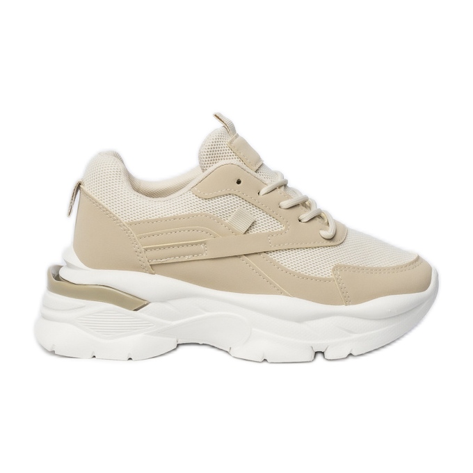 Zapatillas de deporte deportivo beige femenino