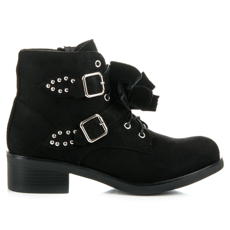 Ideal Shoes Botas con lazos negro