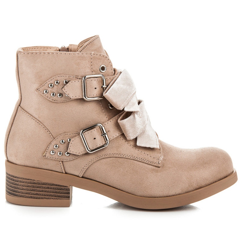 Ideal Shoes Botas con lazos marrón