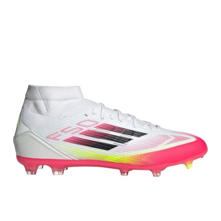 Adidas F50 League FG/MG Mid Ji0434 Zapatos de fútbol blanco y rojo