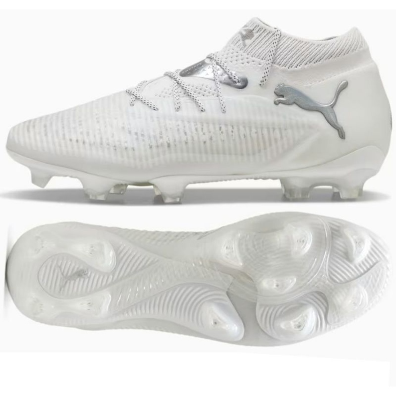 Puma Future 8 Ultimate FG 108138-04 zapatos blancos con calcetín
