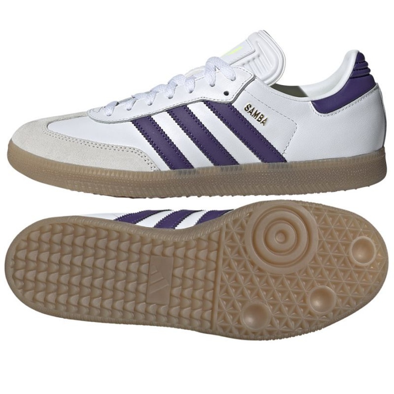 Adidas samba Messi en IH8161 zapatos blancos y violetas