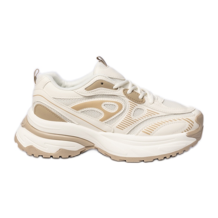 Zapatillas de deporte deportivo de beige femenino blanco
