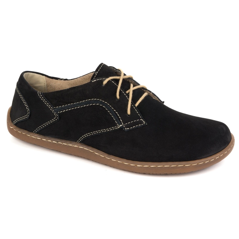Olivier Zapatos de cuero minimalista de mujeres descalzos 1082 NUBUK NEGRO