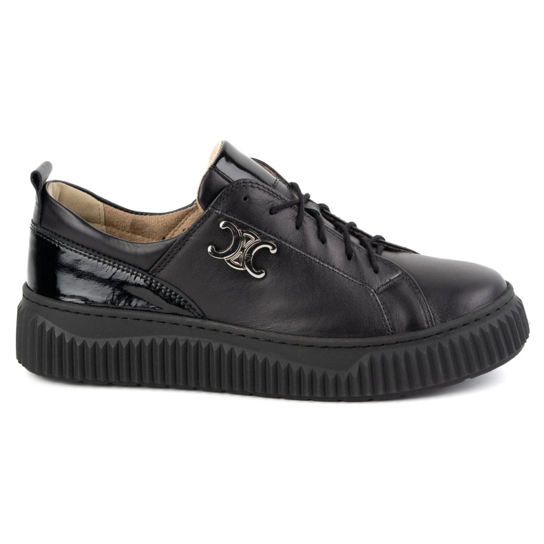 Olivier Estilos de zapatillas de cuero para mujer 1230 negros