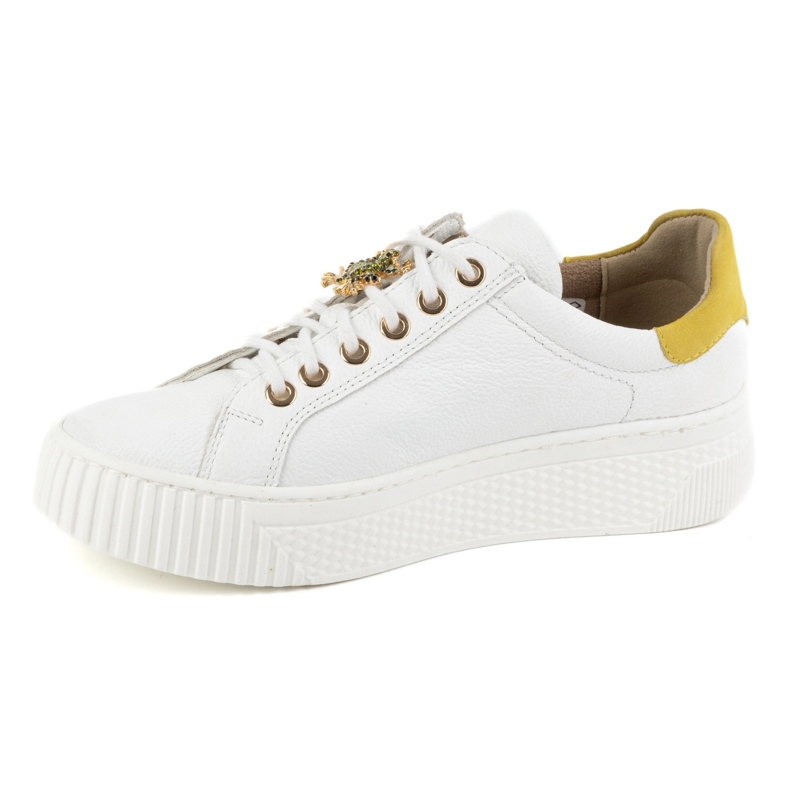 Olivier Zapatillas de cuero para mujeres zapatillas 1279 blancos