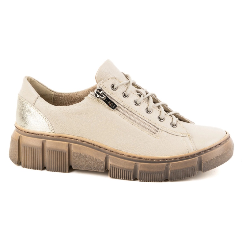 Lace de cuero para mujeres: zapatos Olivier 1223 beige
