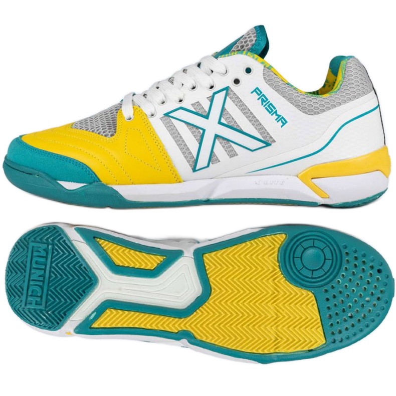 Munich Prisma 37 en 3116038 zapatos de fútbol blanco y amarillo