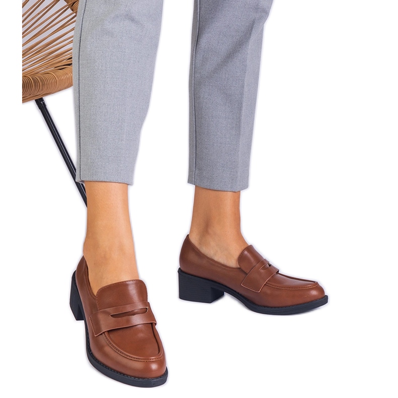 Bombas ecológicas marrones en un poste bajo marrón Bombas ecológicas marrones en un poste bajo marrón