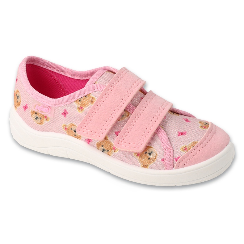 Sneakers para niños de Befado 772x018 Rosa en un oso de peluche rosado