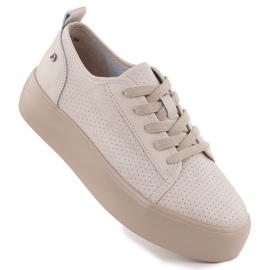 Filippo Zapatos de cuero para mujeres. beige